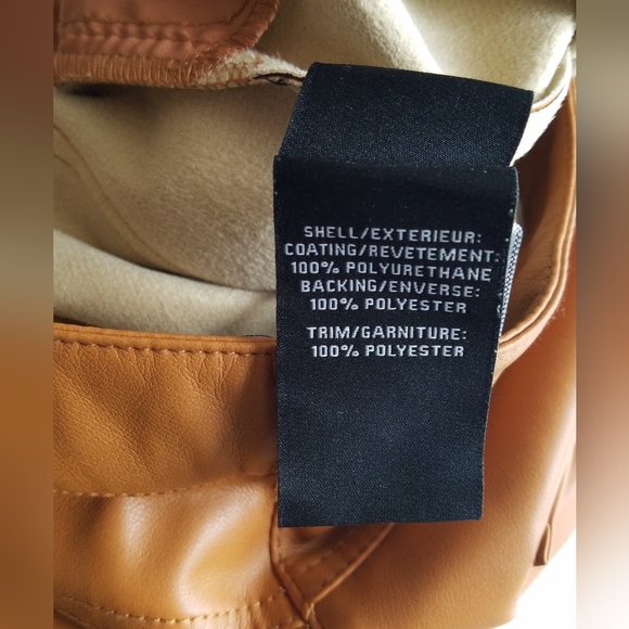 NWT 7 For All Mankind Women's Faux Leather Pants Size Medium Camel - Picture 16 of 16